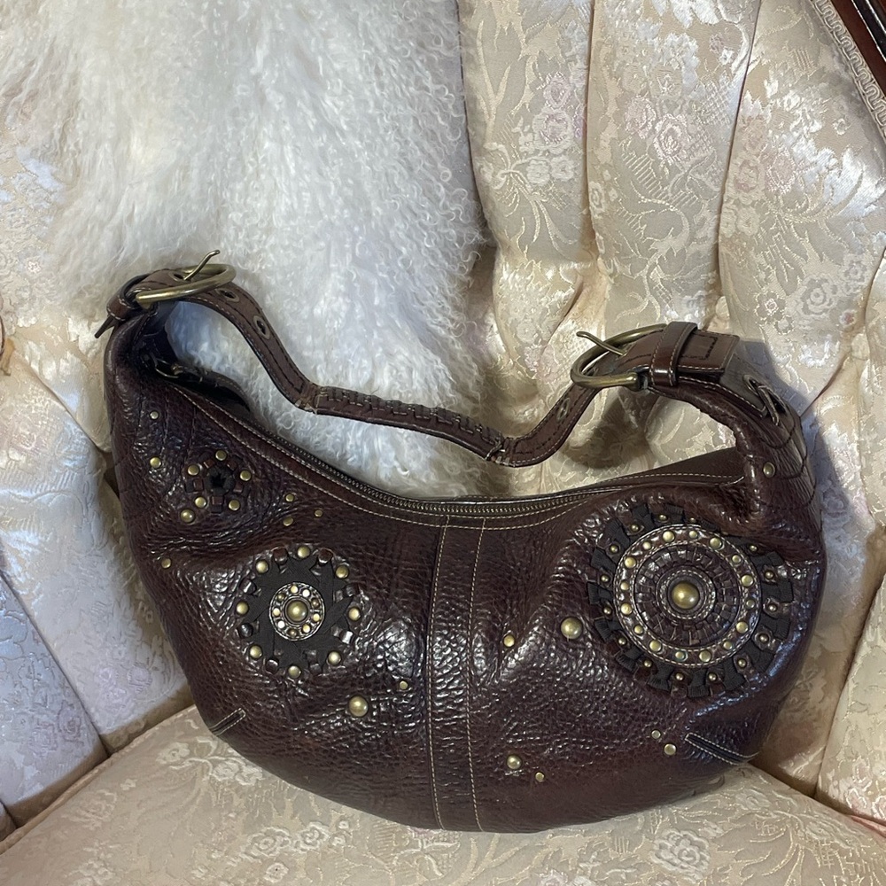 Coach leather studded bag